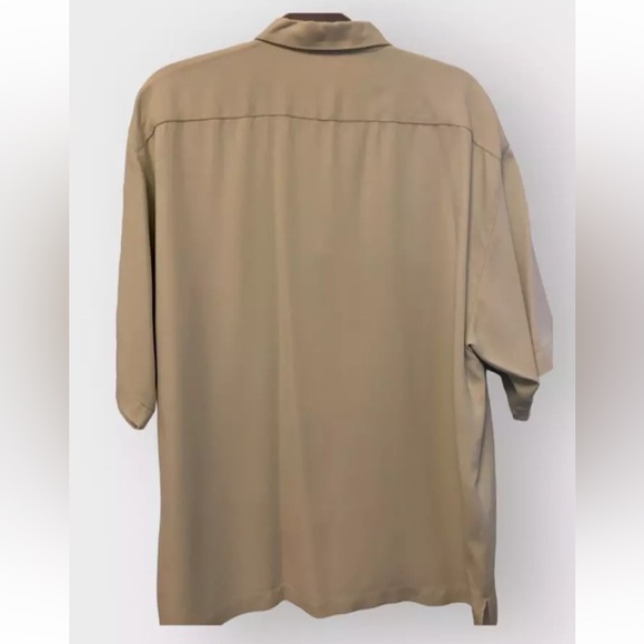 Tommy Bahama Silk Shirt Men's Large Camp Green Button Collar - Picture 2 of 6